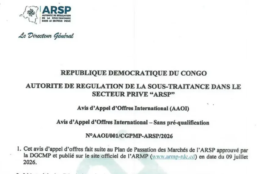Sous-traitance : l’ARSP lance un appel d’offres international pour l’acquisition de 10 véhicules